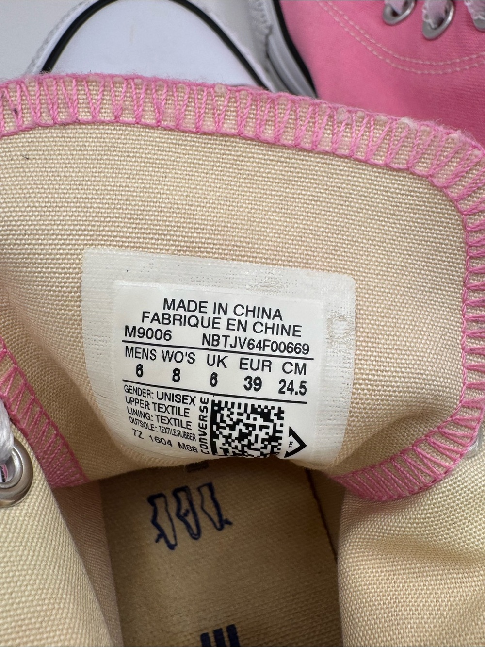 Converse Pink and White Classic High-Top Sneakers - Picture 5 of 5